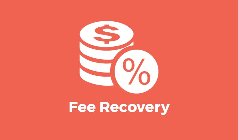 Recovery com. Fee. Fees. Recovery 5% картинка.